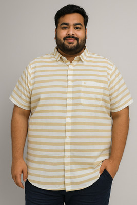 Kumar adamas Men Striped Casual White, Grey Shirt