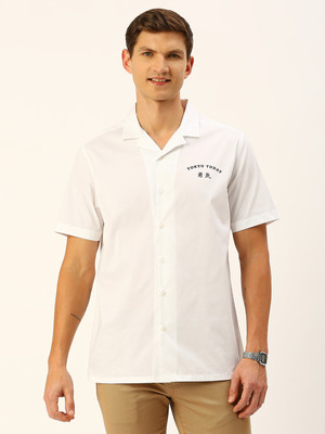 THOMAS SCOTT Men Solid Casual White Shirt