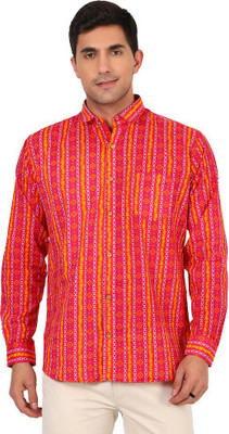Mentoos Men Printed Casual Red Shirt