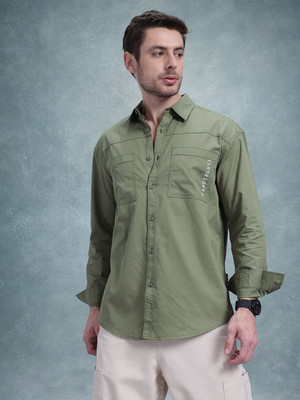 Roadster Men Solid Casual Green Shirt