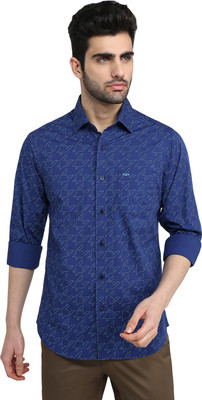 COLORPLUS Men Printed Casual Blue Shirt