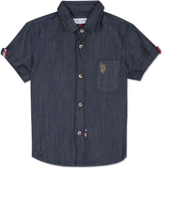 U.S. POLO ASSN. Boys Solid Casual Dark Blue Shirt