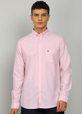 Allen Solly Men Solid Casual Pink Shirt