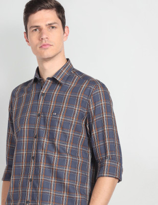 Arrow Sport Men Checkered Casual Grey Shirt
