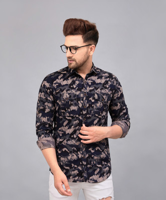 LOUIS MONARCH Men Military Camouflage Casual Multicolor Shirt