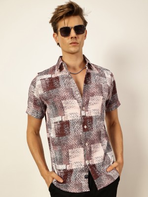 THOMAS SCOTT Men Printed Casual Maroon Shirt