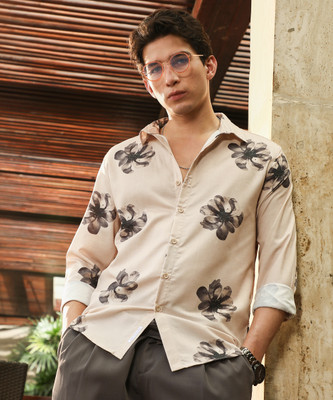 CAMPUS SUTRA Men Floral Print Casual Beige, Black, Multicolor Shirt