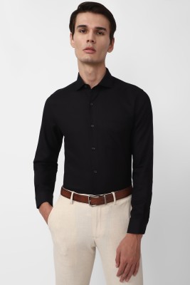 PETER ENGLAND Men Self Design Formal Black Shirt