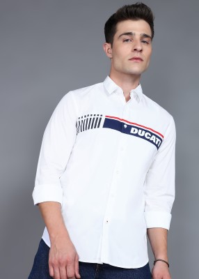 DUCATI Men Graphic Print Casual White Shirt