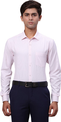 PARK AVENUE Men Striped Formal Red Shirt