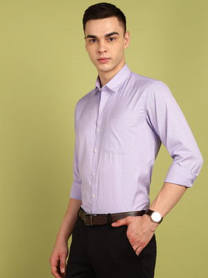 FUBAR Men Checkered Formal Pink Shirt
