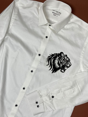 Nagi Textile Men Graphic Print Casual White Shirt