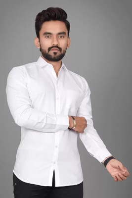 Zabolo Men Solid Formal White Shirt