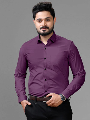 DHADUK Men Solid Casual Pink Shirt
