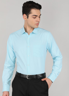 PARK AVENUE Men Self Design Formal Green Shirt