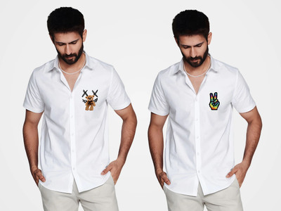 ASHIMA FAB TEX Men Printed Casual Multicolor Shirt(Pack of 2)