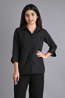 RAHUL TRADERS Women Solid Casual Black Shirt