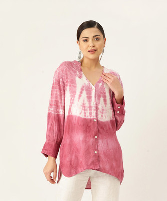 maaesa Women Printed Casual Multicolor Shirt