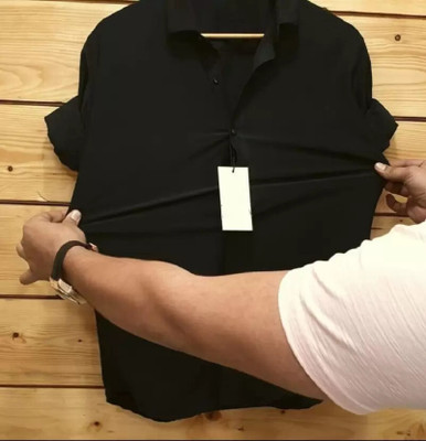 STELLALIFE Trend Men Solid Casual Black Shirt