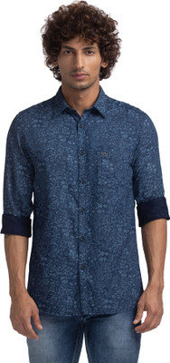 PARX Men Printed Casual Blue Shirt