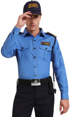NeedleMan Men Self Design Formal Blue Shirt