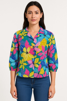 GLENZI Women Printed Casual Multicolor Shirt