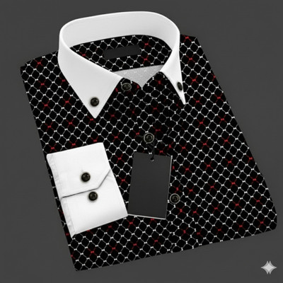 Rudraay Enterprise Men Printed Casual Black, White, Red Shirt