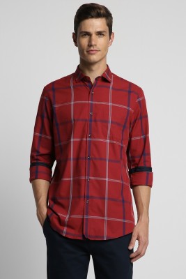 PETER ENGLAND Men Checkered Casual Red Shirt