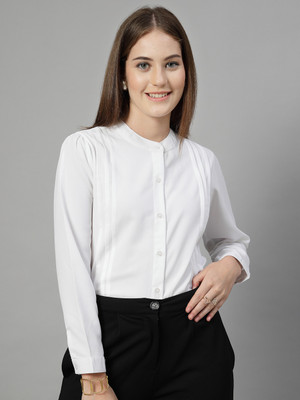 Style Quotient Women Solid Formal White Shirt