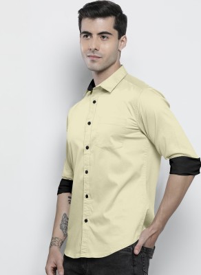 MBF66 Men Solid Casual Green Shirt