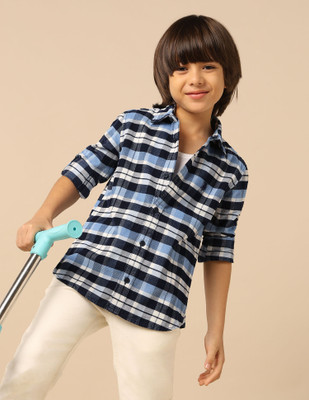 U.S. POLO ASSN. Boys Checkered Casual Multicolor Shirt