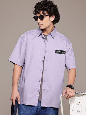 Roadster Men Solid Casual Purple Shirt