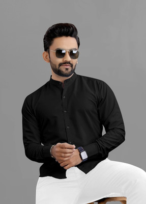 RAHUL LOOK Men Solid Casual Black Shirt