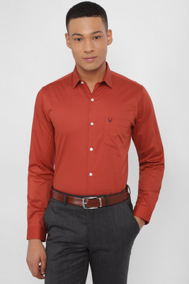 Allen Solly Men Self Design Formal Red Shirt