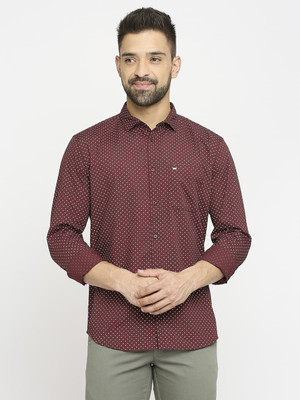 BASICS Men Printed Casual Red Shirt