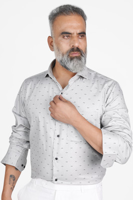 HOC Men Printed Casual White Shirt
