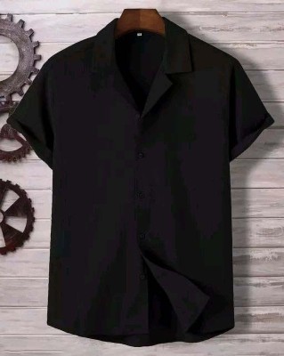Limdi Boys Self Design Casual Black Shirt