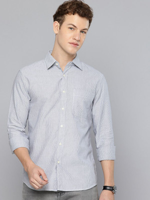 FLYING MACHINE Men Striped Casual Black Shirt