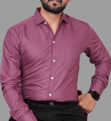 GLOBAL NOMAD Men Solid Casual Purple Shirt