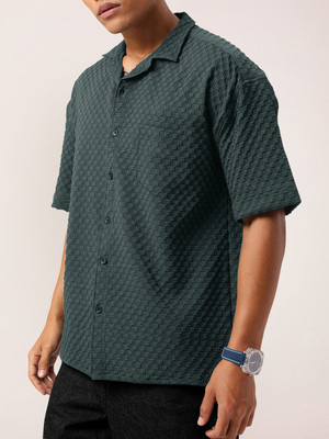 SZN Men Solid Casual Grey Shirt