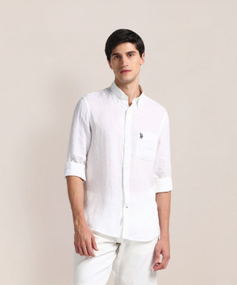 U.S. POLO ASSN. Men Solid Casual White Shirt