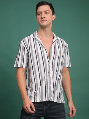Voroxy Men Striped Casual Multicolor Shirt