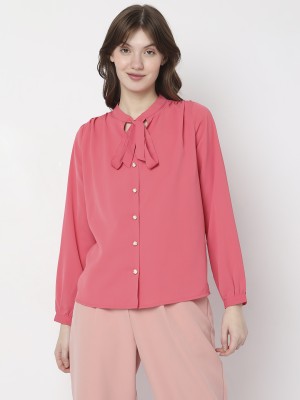 VERO MODA Women Solid Casual Pink Shirt