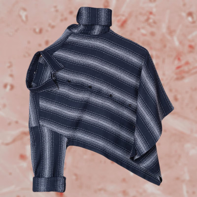 HEJAMAA CREATION Men Striped Casual Blue Shirt