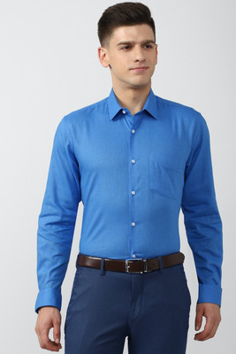 PETER ENGLAND Men Solid Formal Blue Shirt