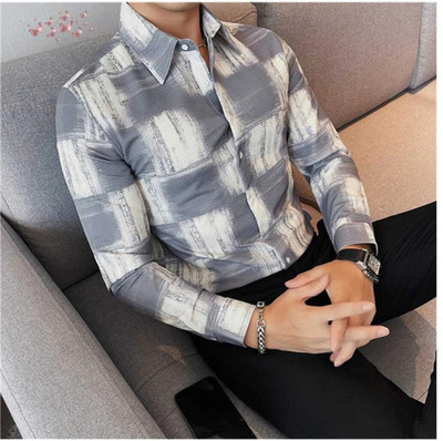 VASTRAM TREND Men Printed Casual Grey Shirt