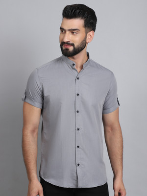 METRONAUT Men Solid Casual Grey Shirt