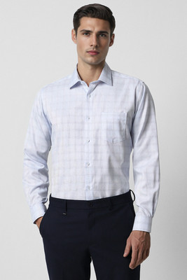 VAN HEUSEN Men Checkered Formal Dark Blue Shirt