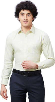 Raymond Men Self Design Formal Green Shirt