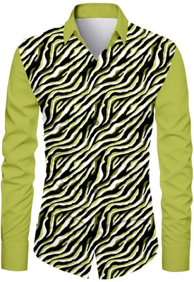 AviraEnterprise Men Striped Casual Green Shirt